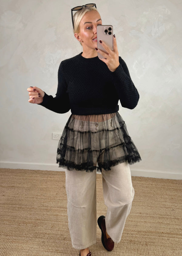 Lucy tulle knit - Black-The Style Attic