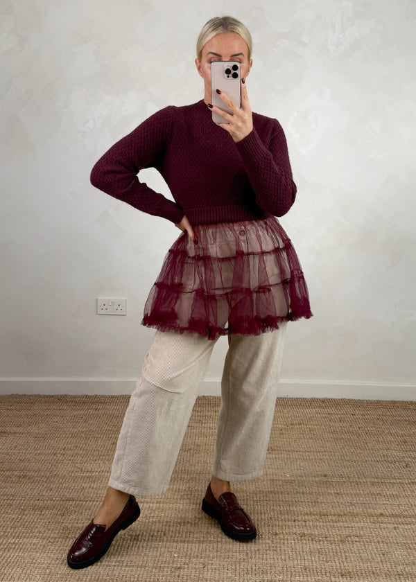 Lucy tulle knit - Damson-The Style Attic