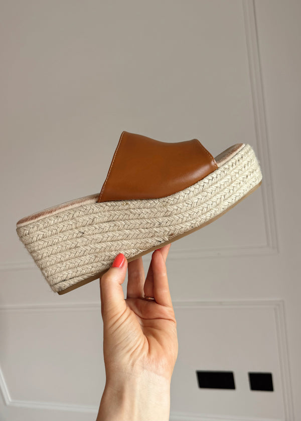 Lucy wedge sandal - tan-The Style Attic
