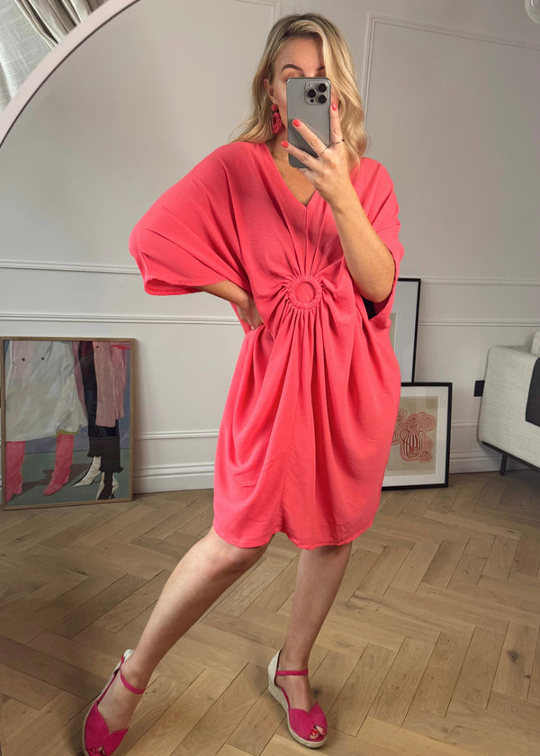 Luella batwing dress - coral-The Style Attic