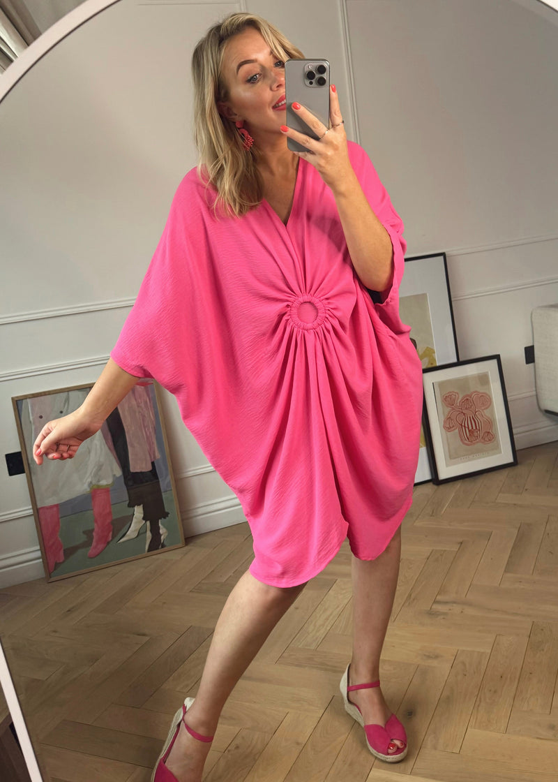 Luella batwing dress - hot pink-The Style Attic