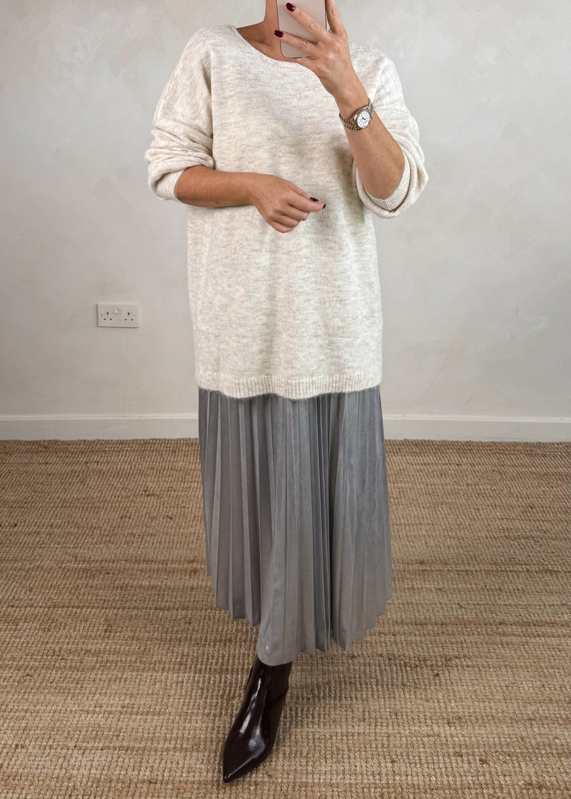 Lulu bow back knit - cream-The Style Attic