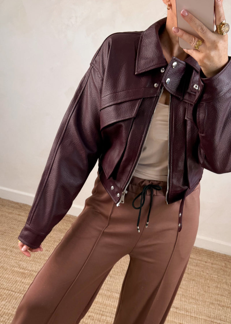 Lydia bomber jacket - Damson-The Style Attic