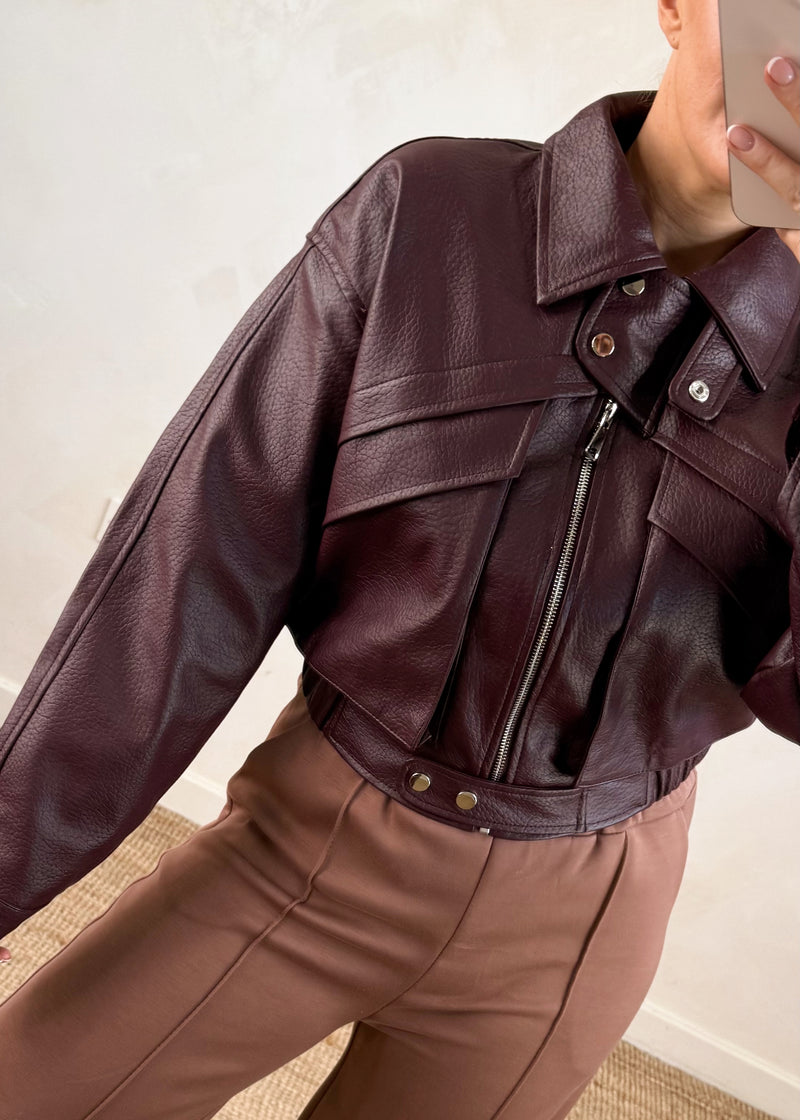 Lydia bomber jacket - Damson-The Style Attic