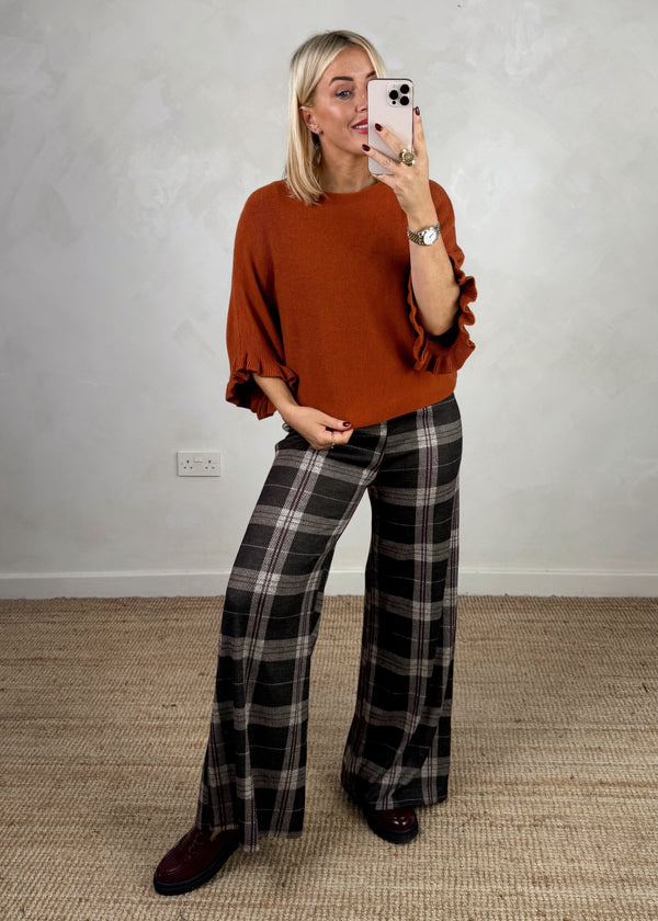Maddie frill knit - rust-The Style Attic