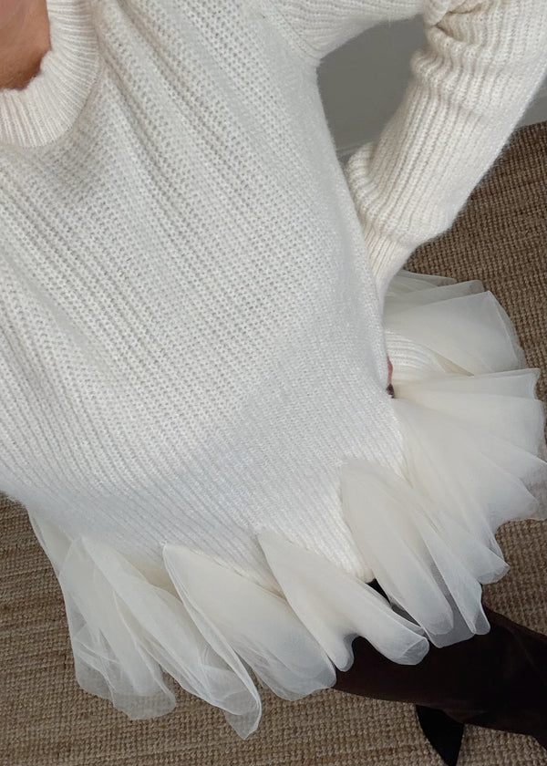 Madeline peplum knit - cream-The Style Attic