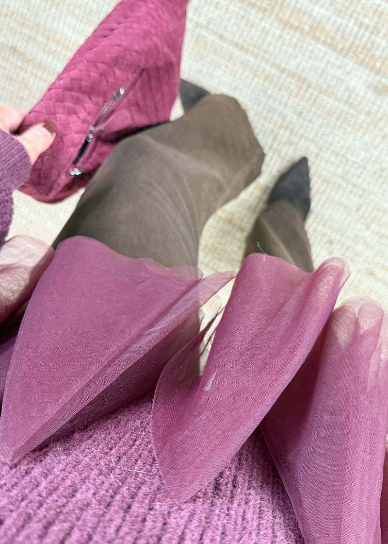 Madeline peplum knit - damson-The Style Attic