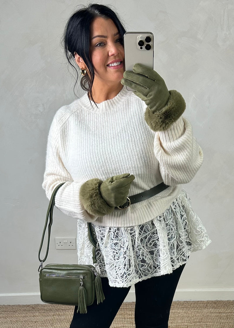 Malmo lace knit - cream-The Style Attic