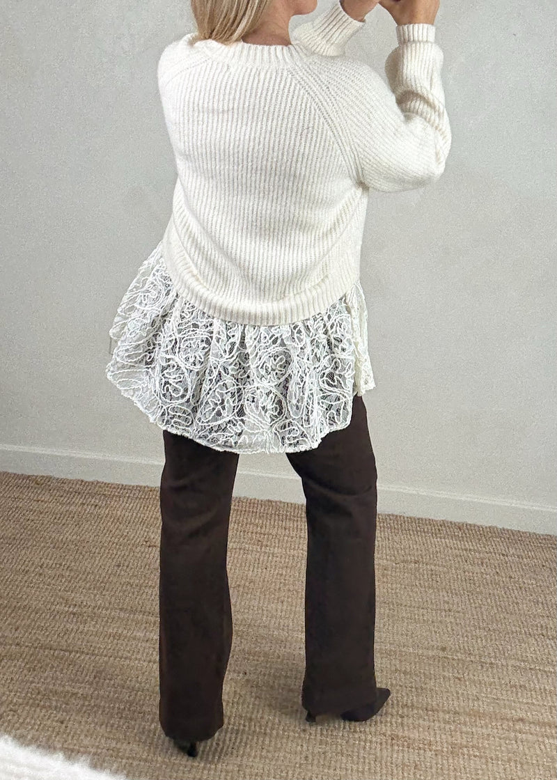 Malmo lace knit - cream-The Style Attic