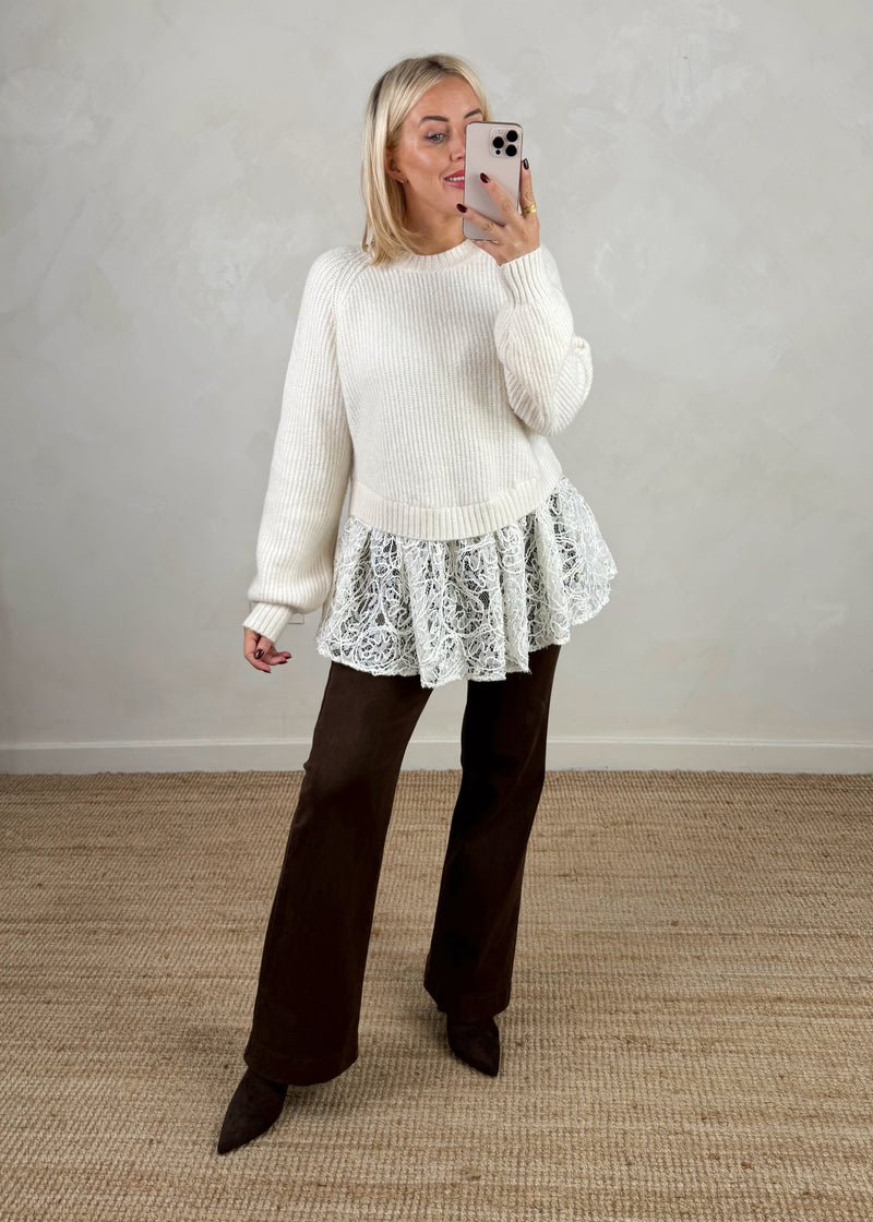 Malmo lace knit - cream-The Style Attic