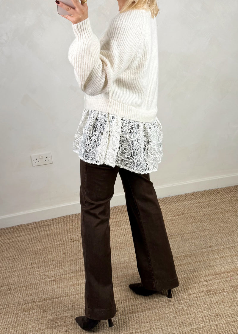 Malmo lace knit - cream-The Style Attic