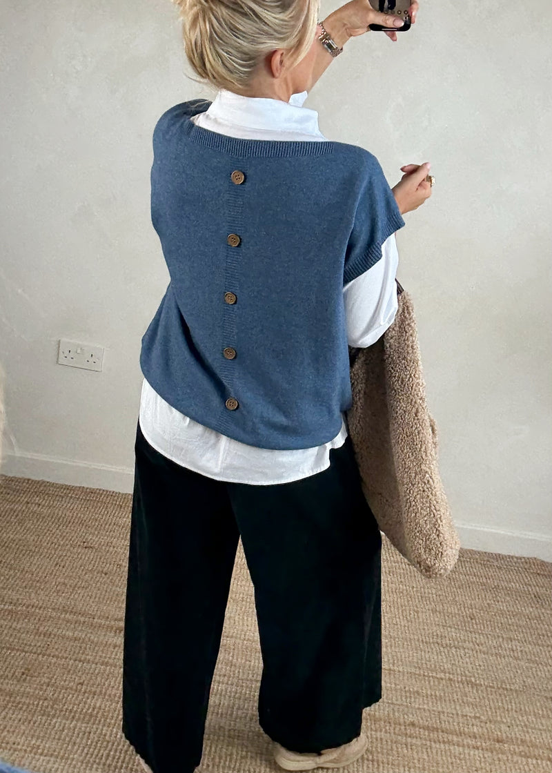 Mandy 2in1 shirt knit - denim blue-The Style Attic