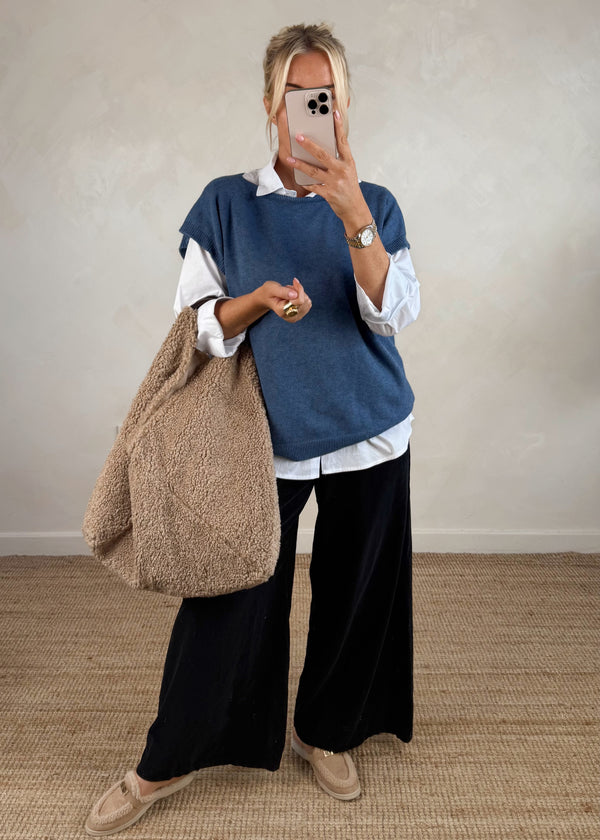 Mandy 2in1 shirt knit - denim blue-The Style Attic