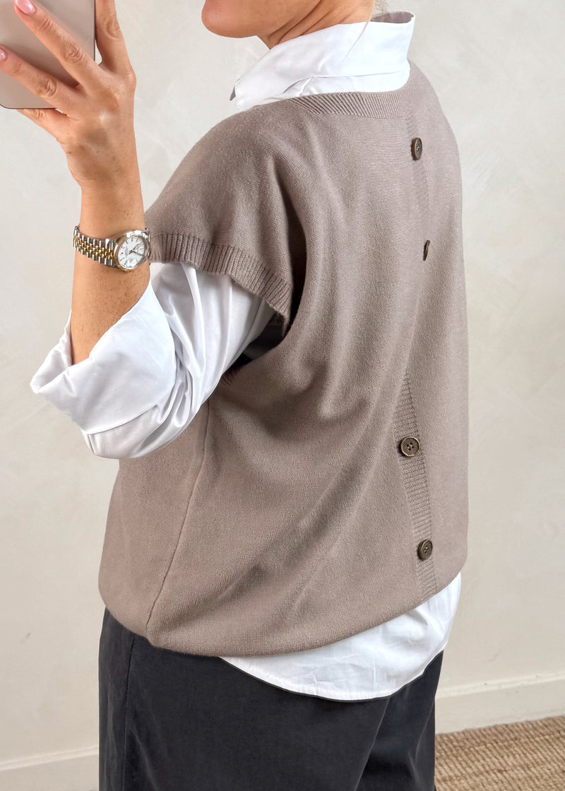 Mandy 2in1 shirt knit - taupe-The Style Attic