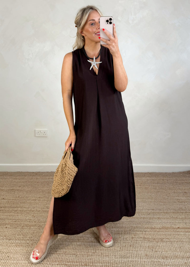 Mandy dress - brown-The Style Attic