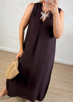 Mandy dress - brown-The Style Attic