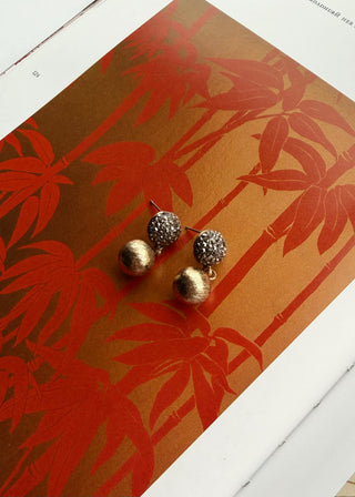 Maracasite drop earring - Antique gold-The Style Attic