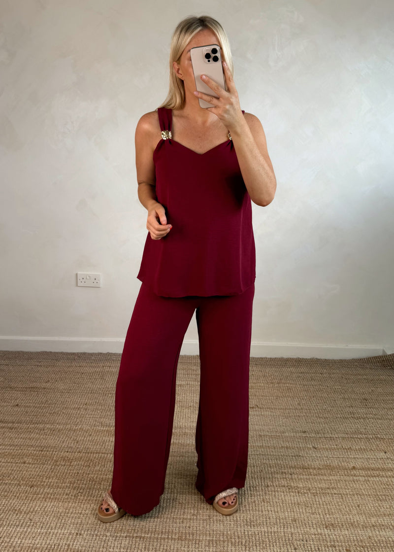 Marelle co-ord - burgundy-The Style Attic