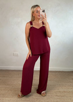 Marelle co-ord - burgundy-The Style Attic