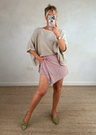 Margot checked skort - three-The Style Attic