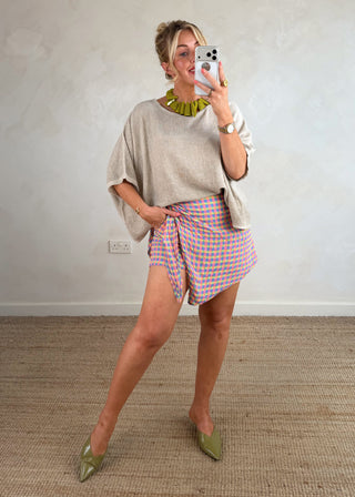 Margot checked skort - three-The Style Attic