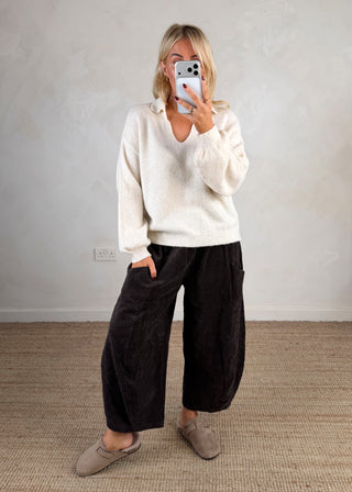 Maria collared knit - Cream-The Style Attic