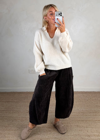 Maria collared knit - Cream-The Style Attic