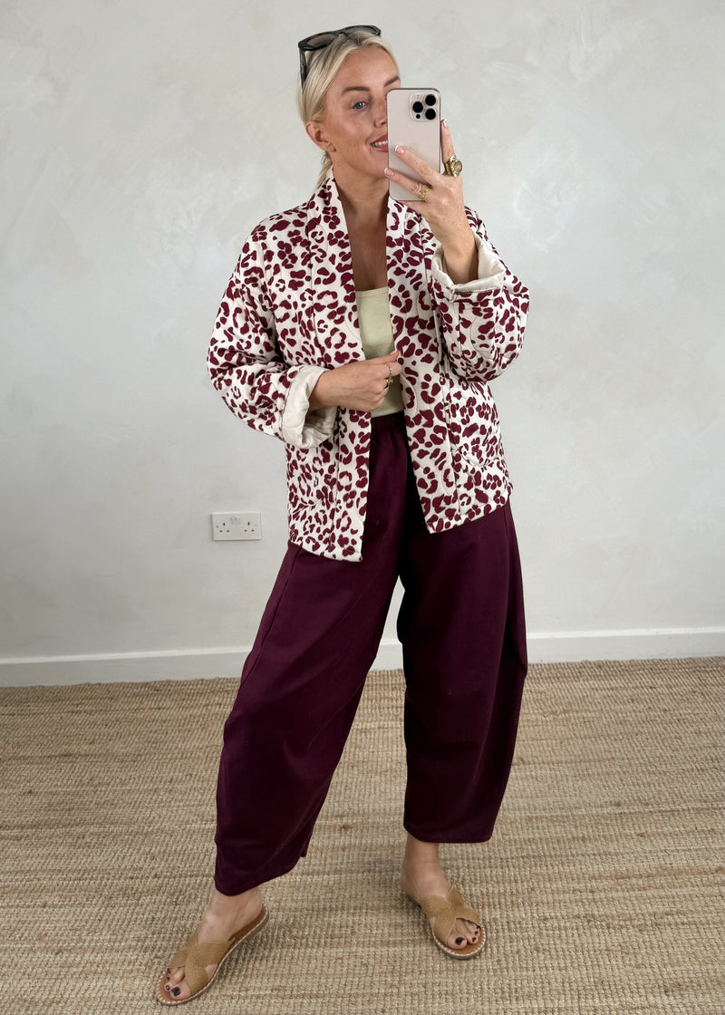 Marion quilted jacket - Merlot-The Style Attic