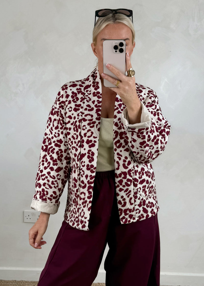 Marion quilted jacket - Merlot-The Style Attic