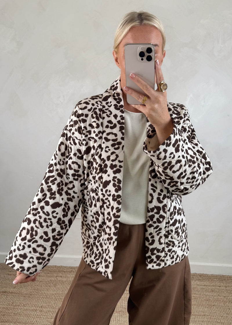 Marion quilted jacket - chocolate-The Style Attic