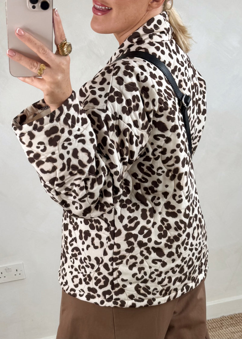 Marion quilted jacket - chocolate-The Style Attic