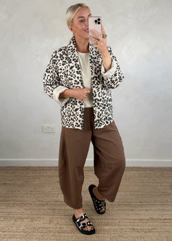 Marion quilted jacket - khaki-The Style Attic