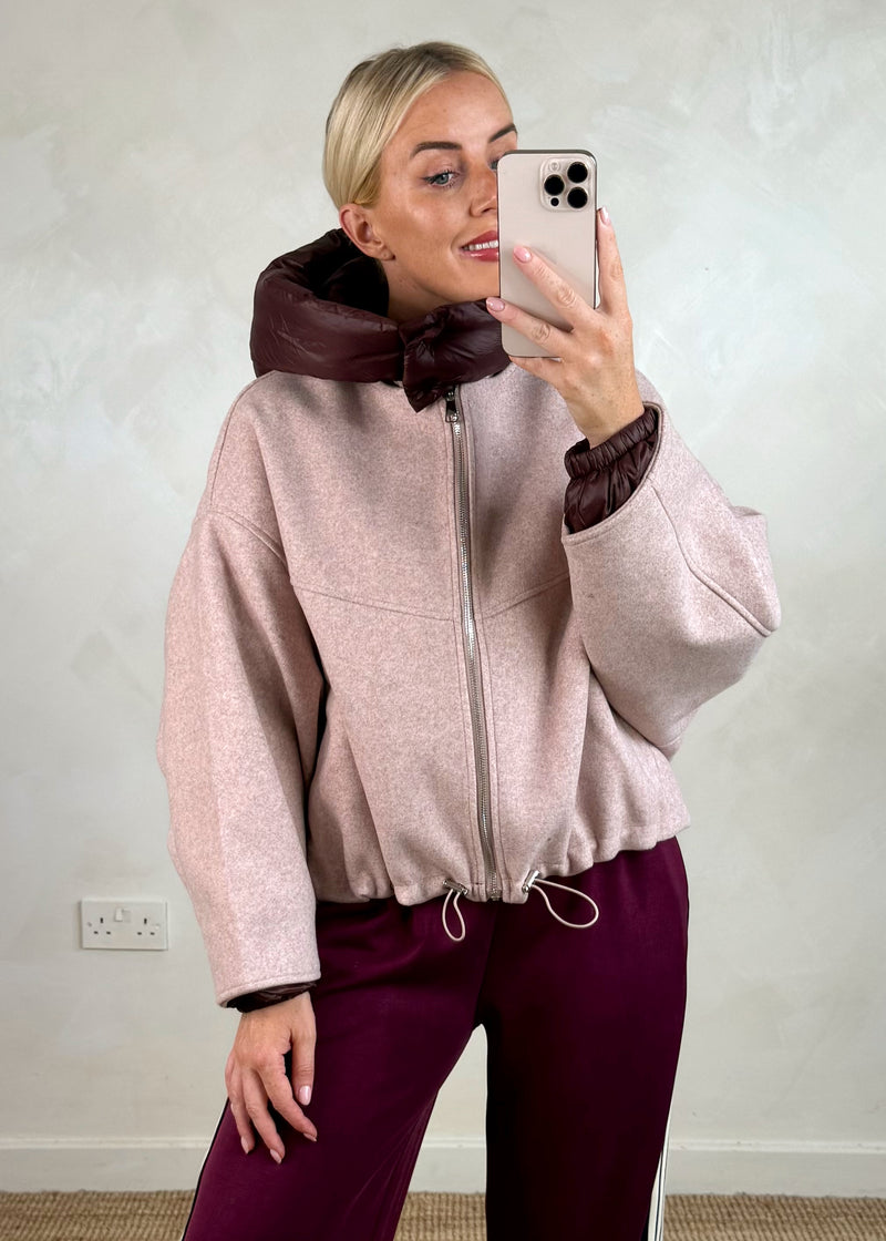Marlon bomber jacket - blush-The Style Attic