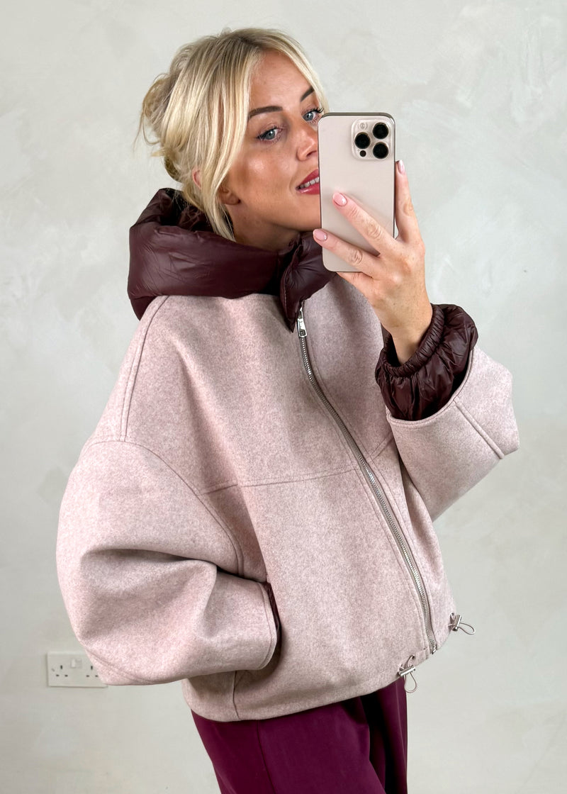 Marlon bomber jacket - blush-The Style Attic