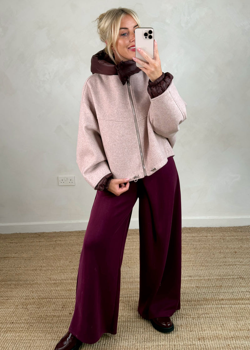 Marlon bomber jacket - blush-The Style Attic