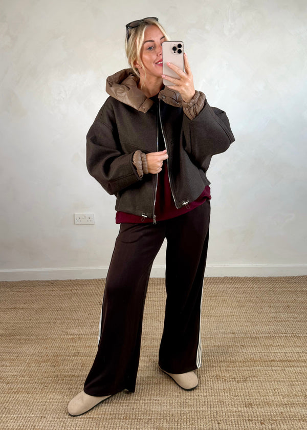 Marlon bomber jacket - chocolate-The Style Attic