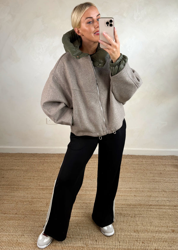 Marlon bomber jacket - taupe-The Style Attic