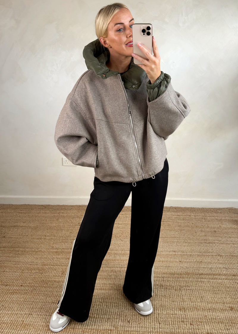 Marlon bomber jacket - taupe-The Style Attic