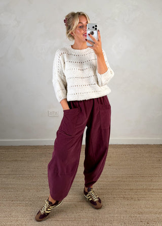 Martha open knit - Cream-The Style Attic