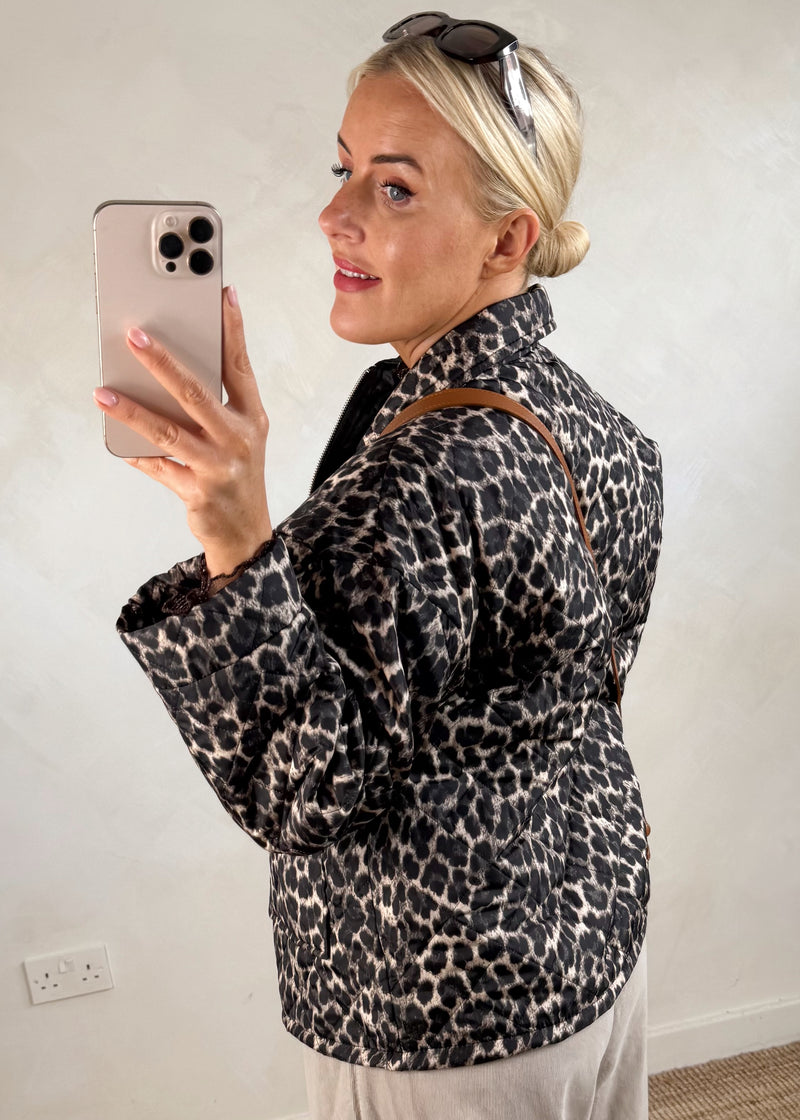 Maude quilted jacket - animal print-The Style Attic