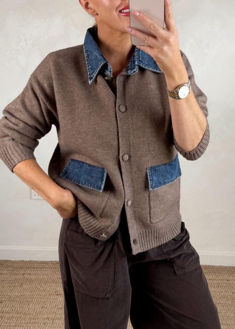 Maura denim cardigan knit-The Style Attic
