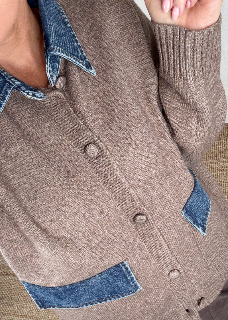 Maura denim cardigan knit-The Style Attic