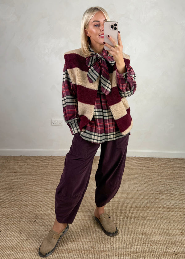 Max checked pussy bow shirt-The Style Attic
