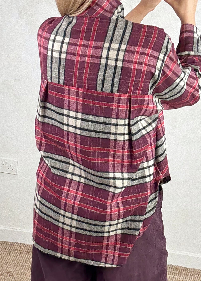 Max checked pussy bow shirt-The Style Attic