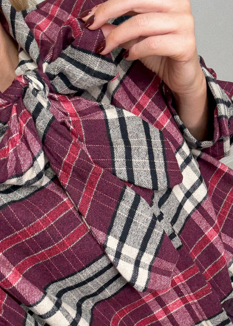 Max checked pussy bow shirt-The Style Attic