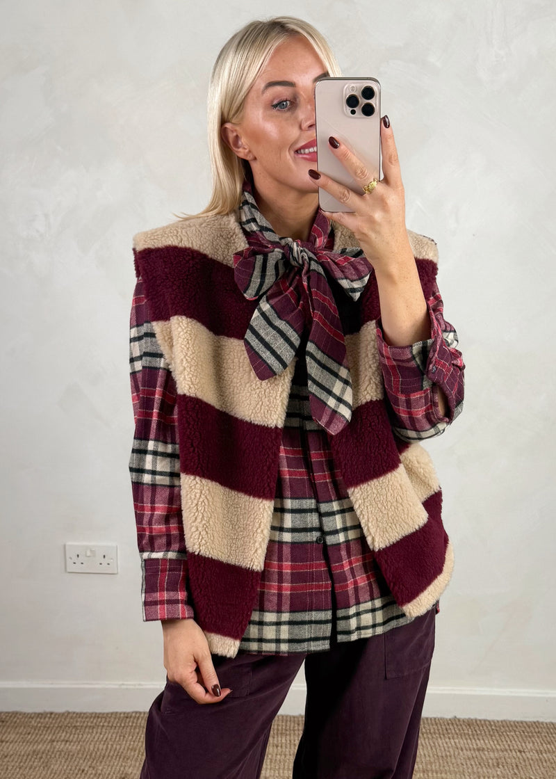 Max checked pussy bow shirt-The Style Attic
