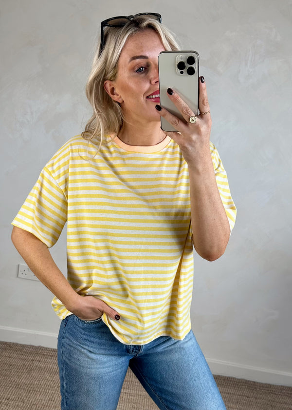 Mel striped Tee - one-The Style Attic