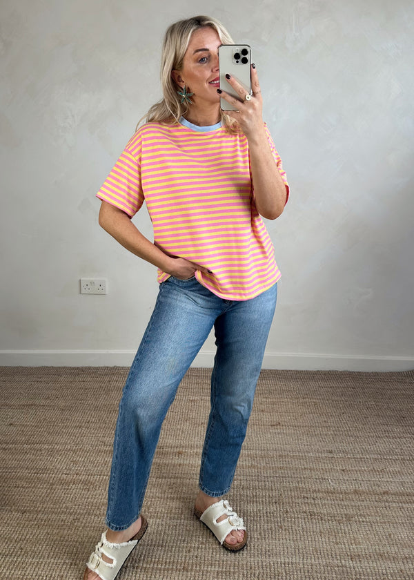 Mel striped Tee - three-The Style Attic