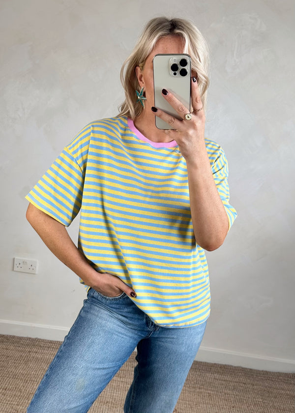 Mel striped Tee - two-The Style Attic