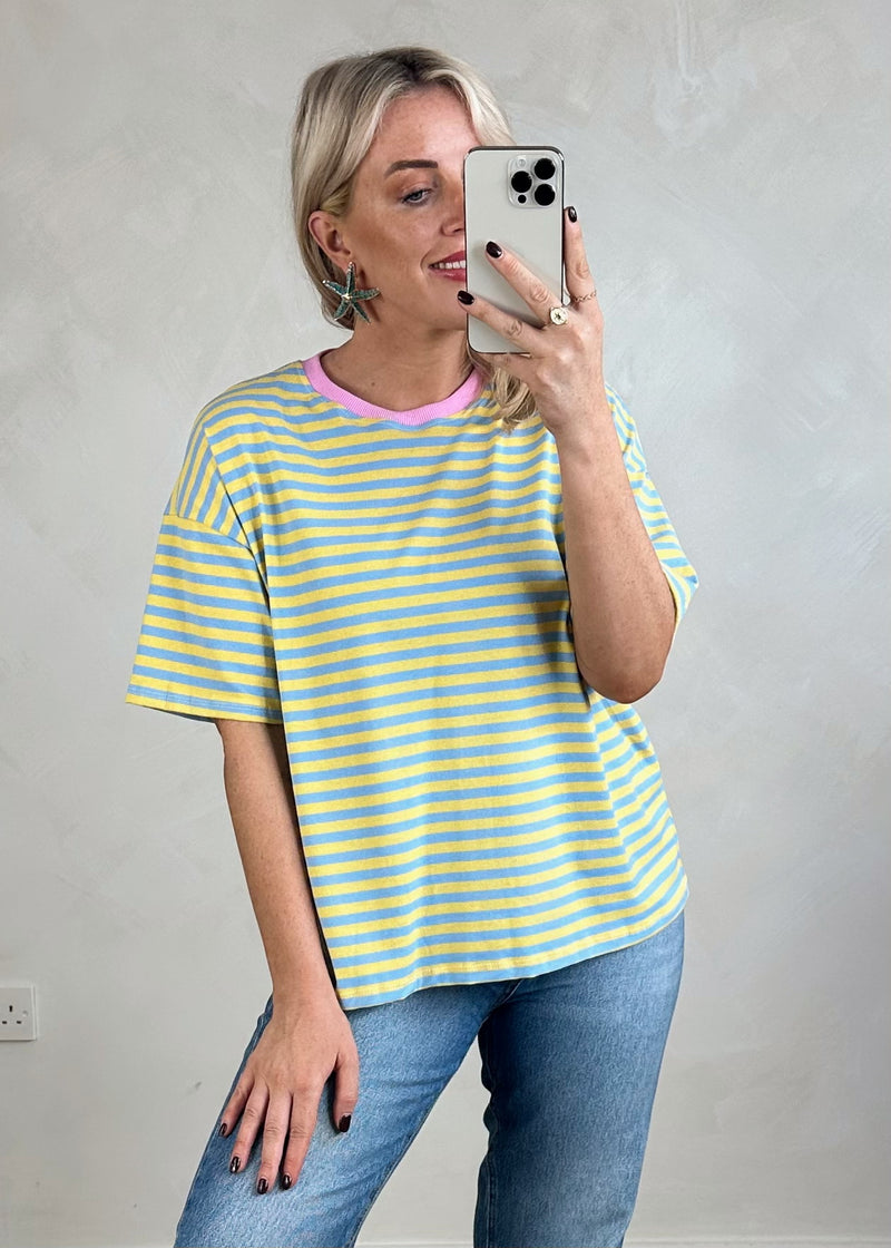 Mel striped Tee - two-The Style Attic